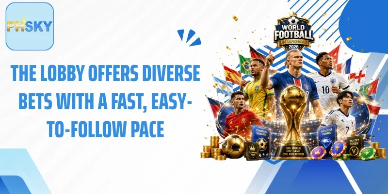 The lobby offers diverse bets with a fast, easy-to-follow pace